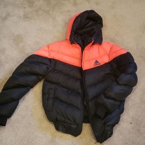 RETRO Adidas snow puffy coat with hood.